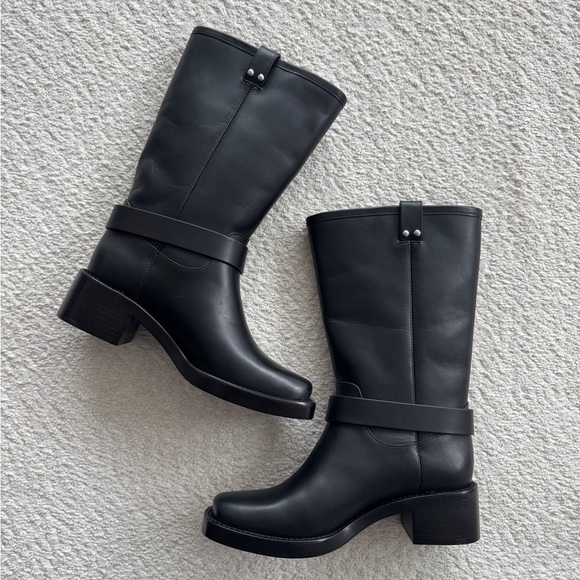 REFORMATION Francesca Moto Black Boots 7.5 - Picture 4 of 4